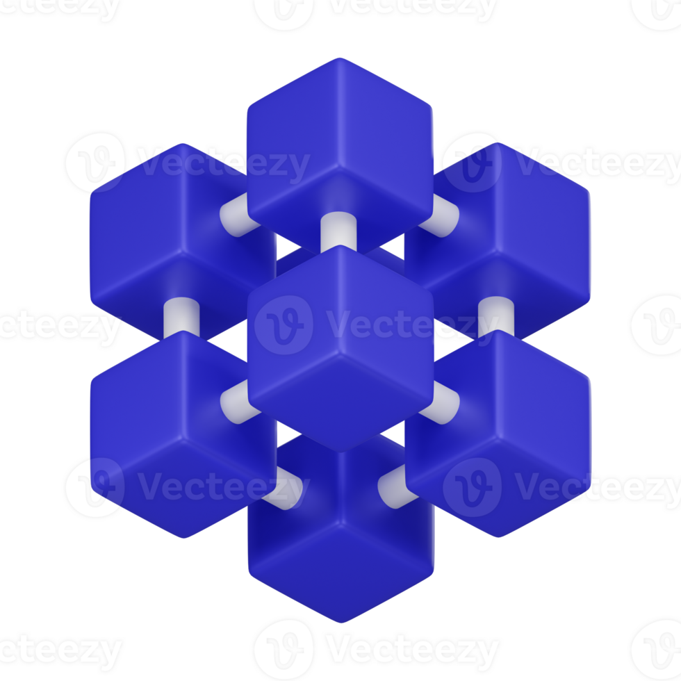 numérique bloquer 2x2 nuage paquet 3d icône png