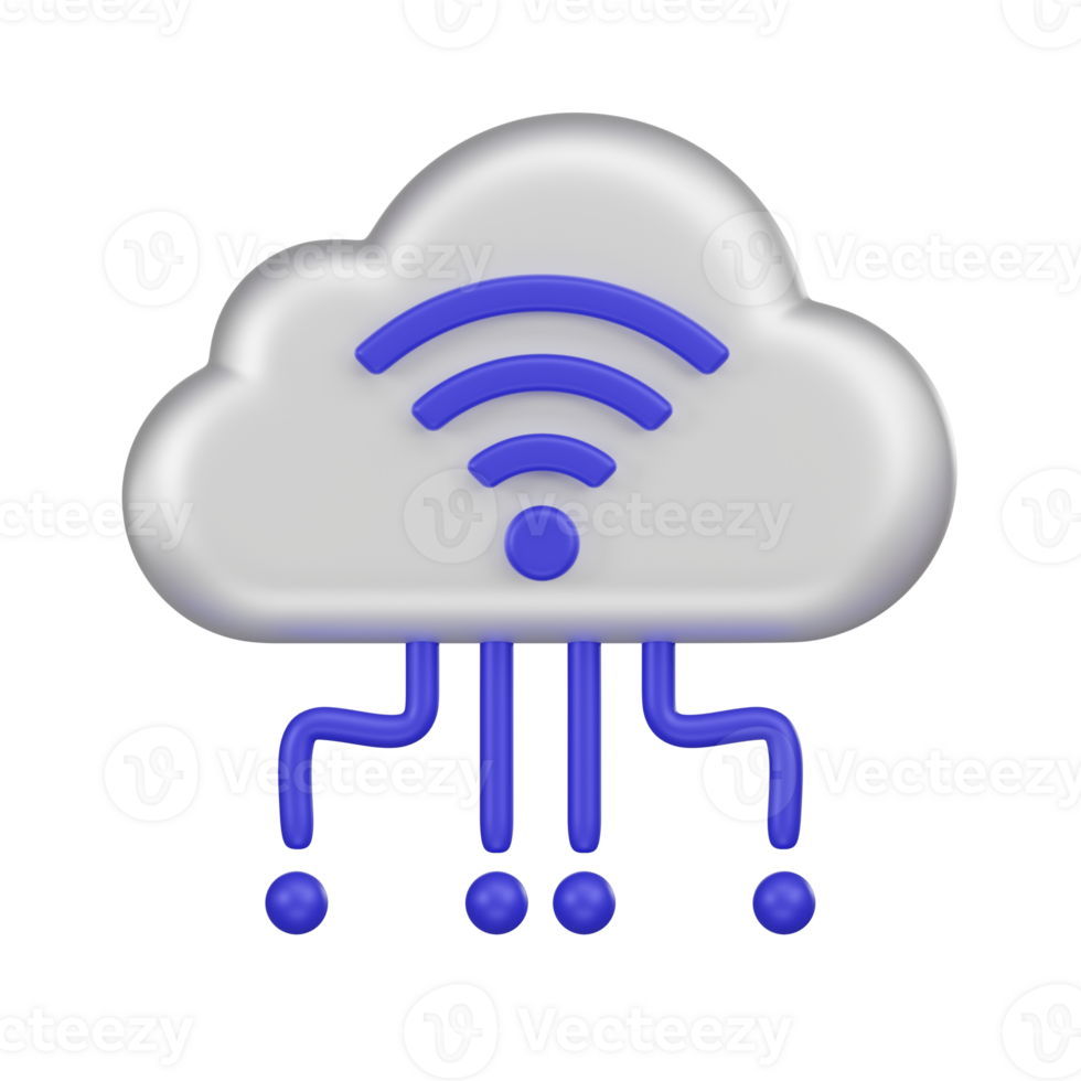 IoT nube piattaforma 3d icona png