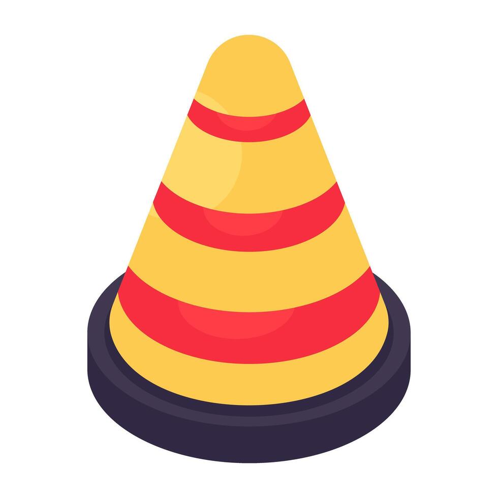 Trendy vector design of construction cone