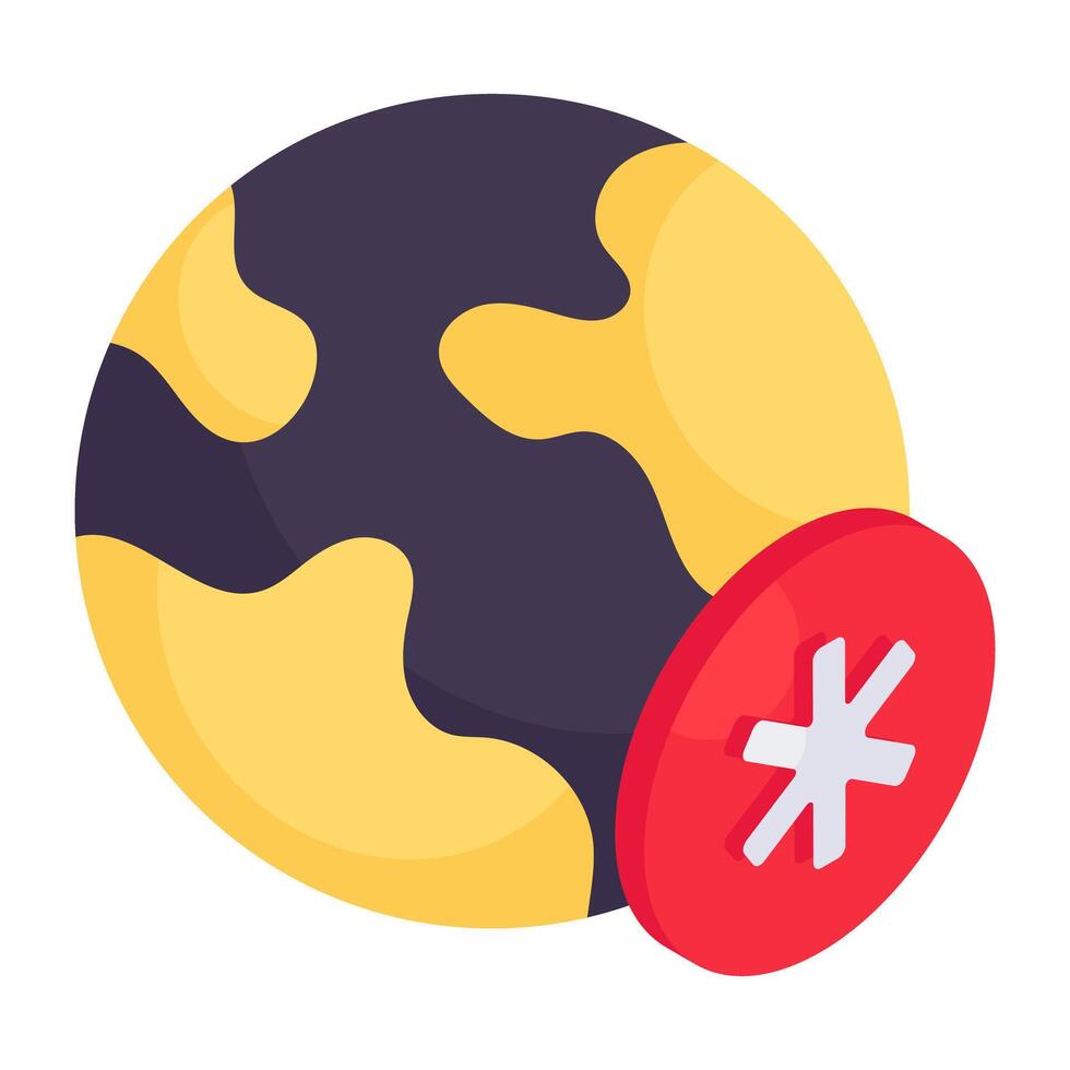 Editable design icon of global medication vector