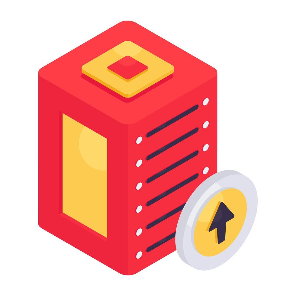 A creative design icon of server upload vector