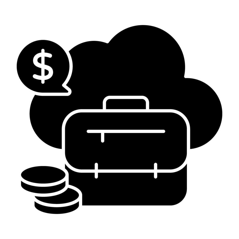 Trendy design icon of cloud briefcase vector