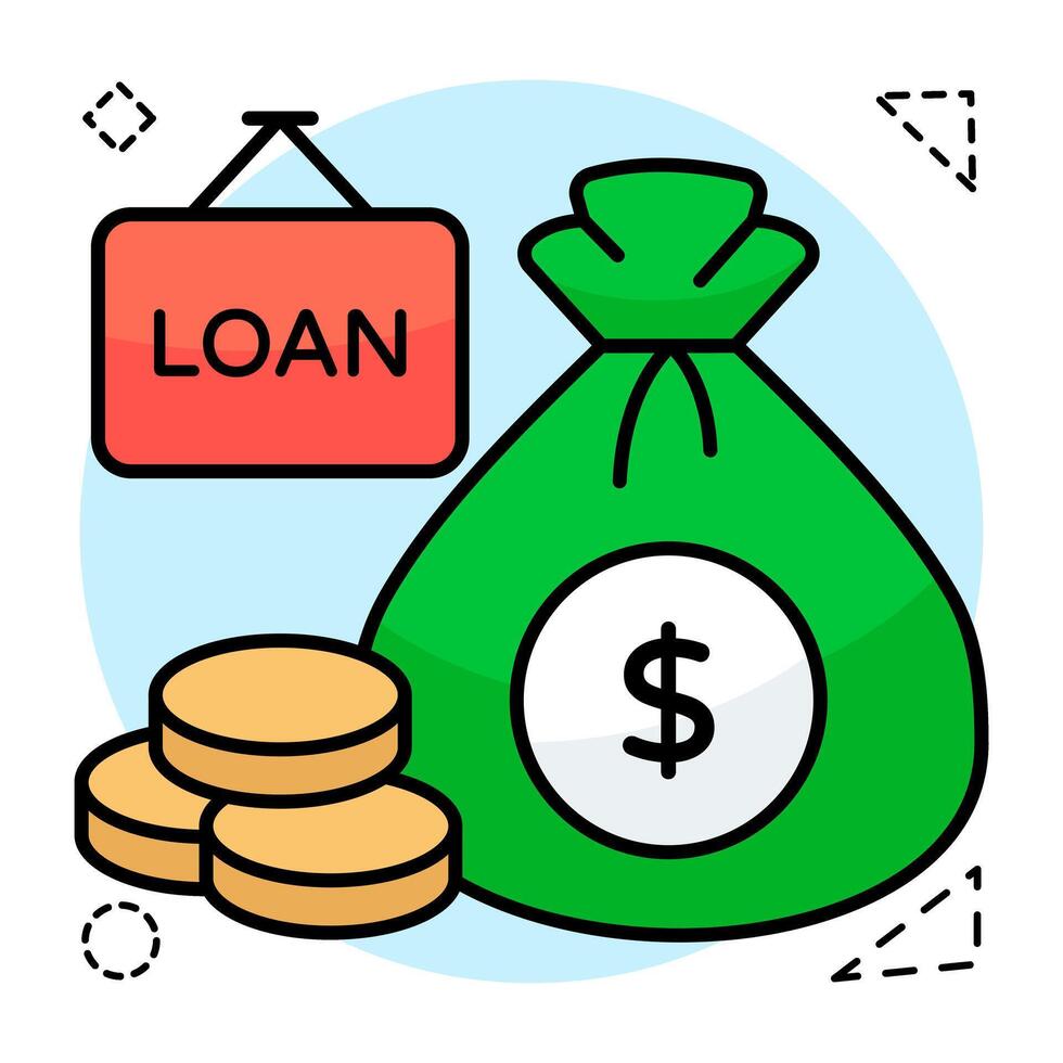 Editable design icon of loan vector