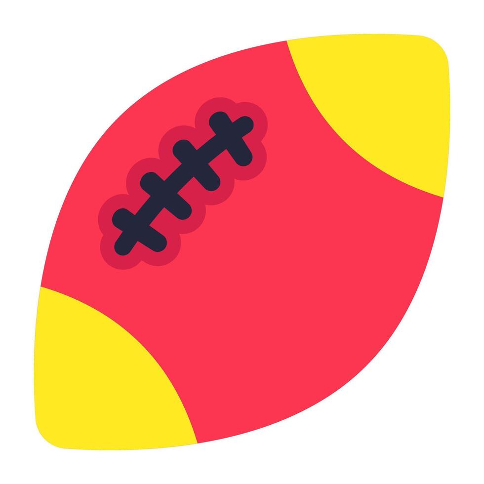 A flat design icon of rugby, American football vector