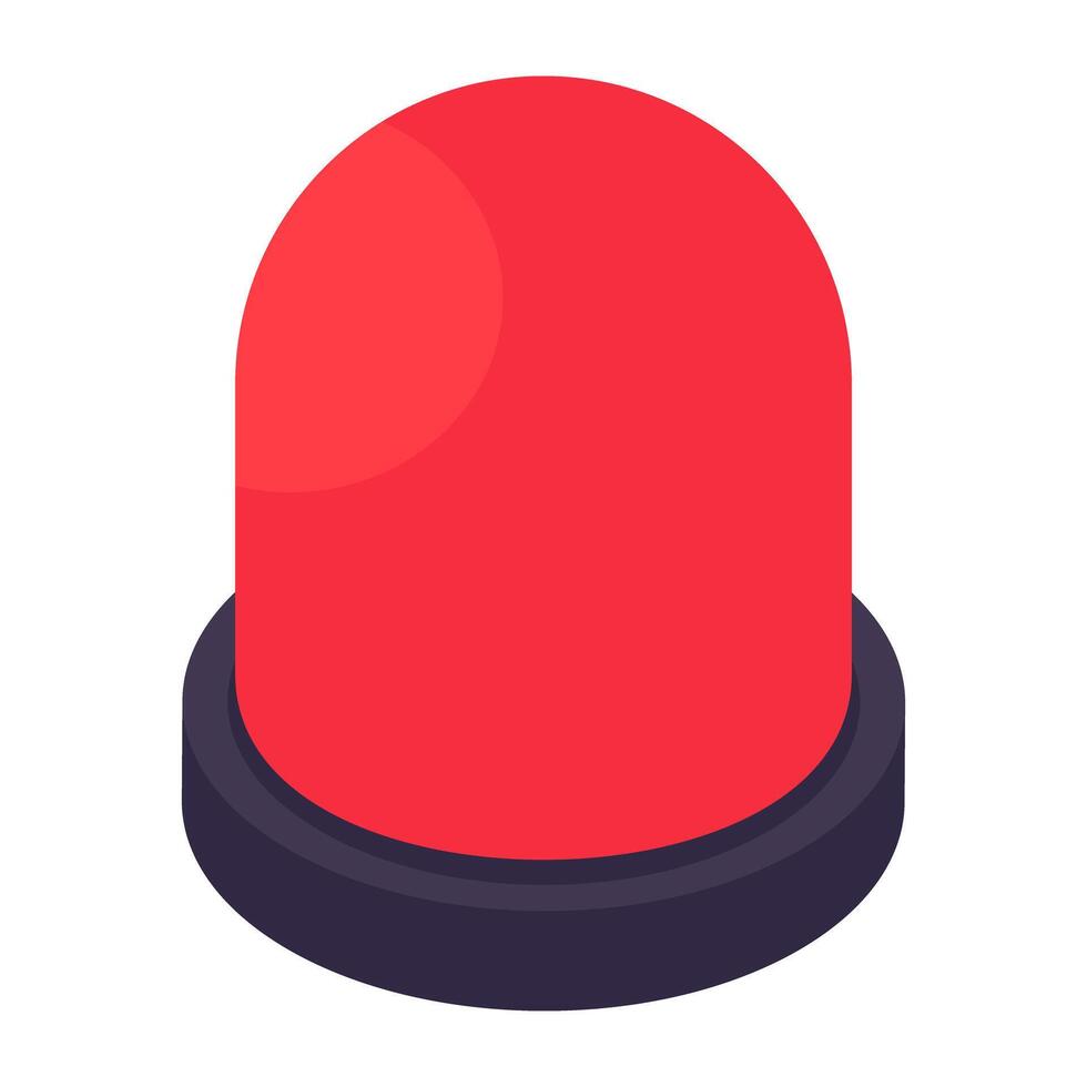 Revolving red light icon, vector design of siren