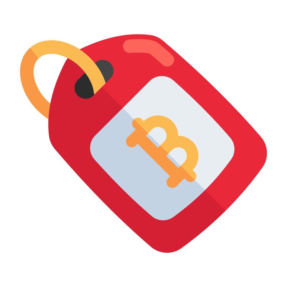 An icon design of bitcoin tag vector