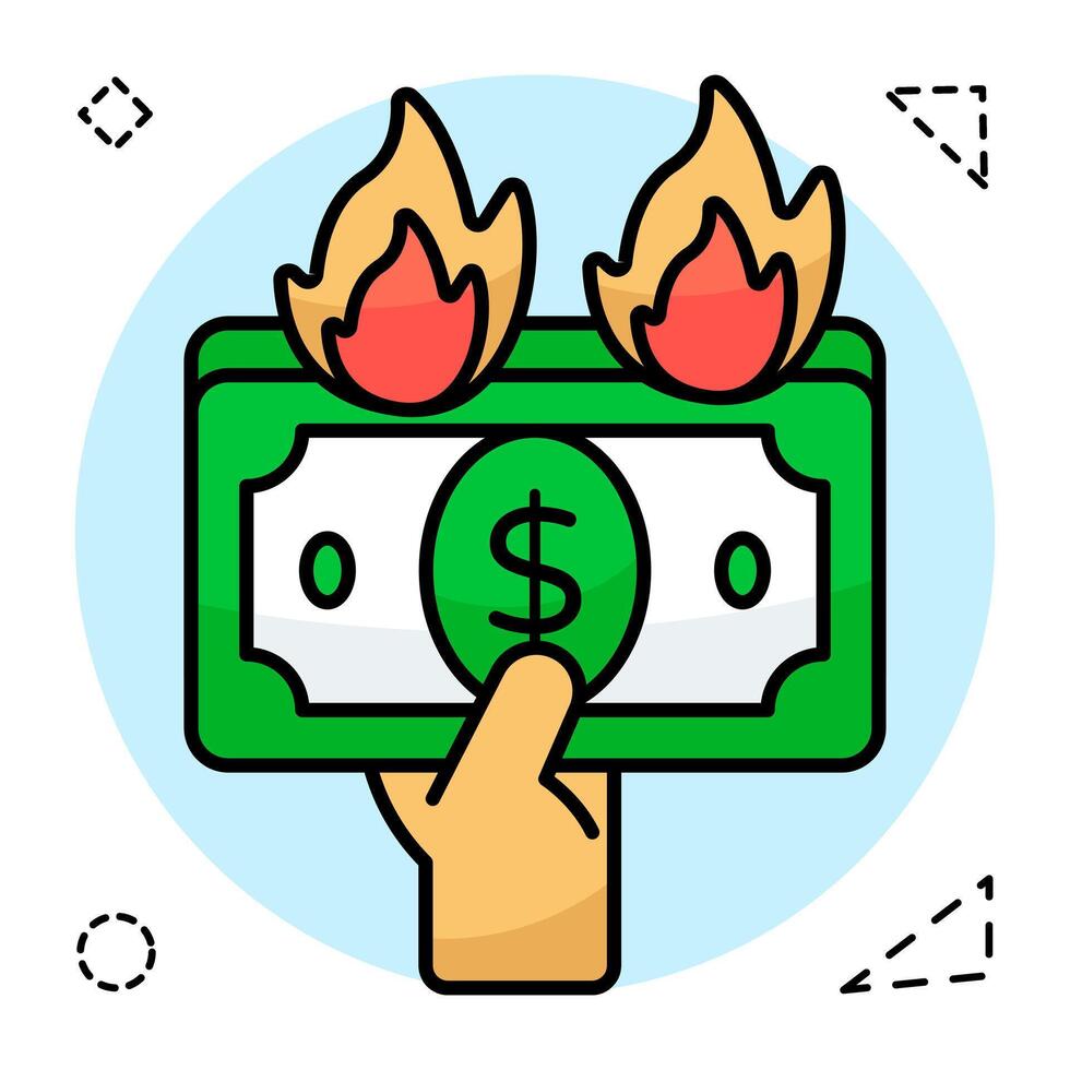 Premium download icon of money burning vector