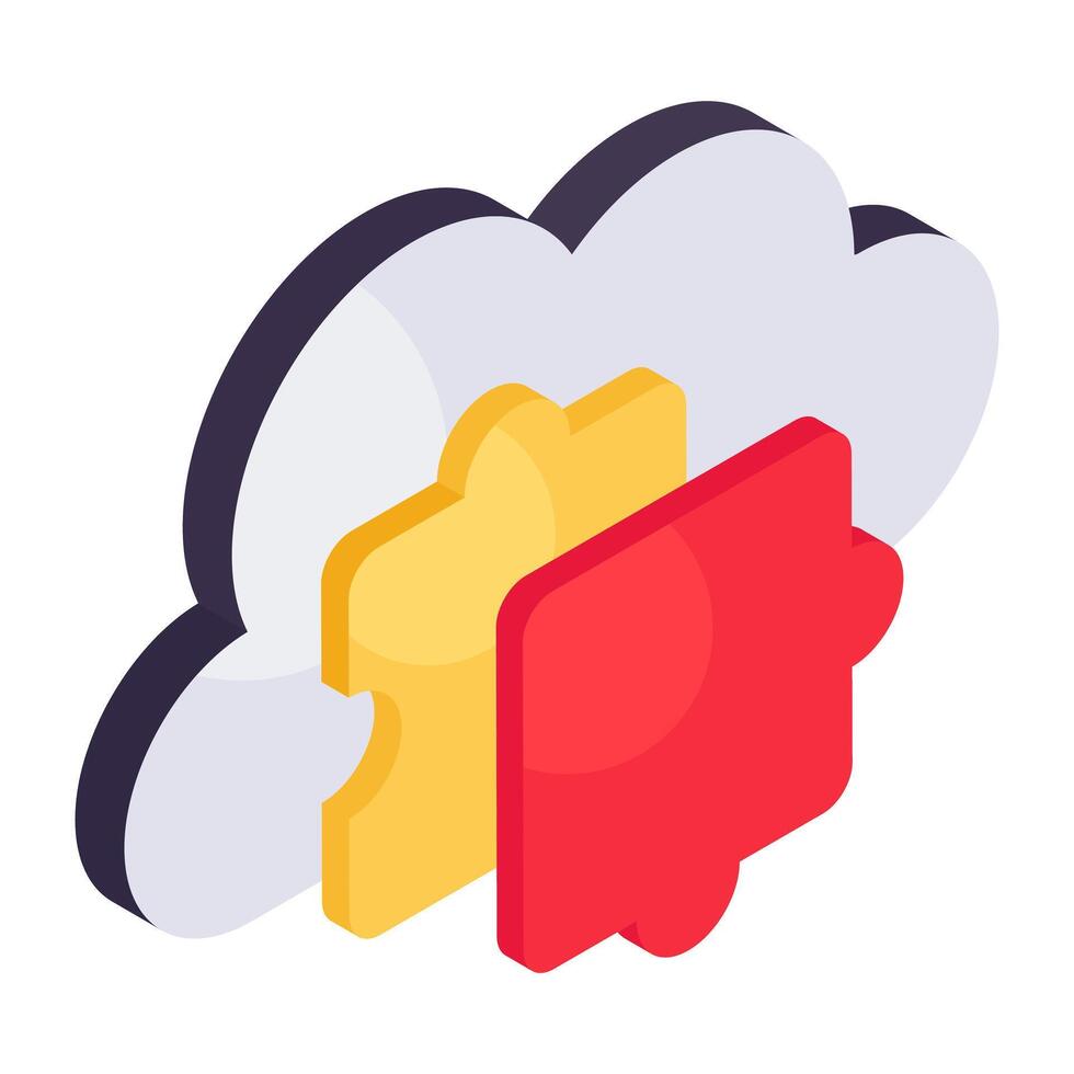 A premium download icon of cloud problem solving vector