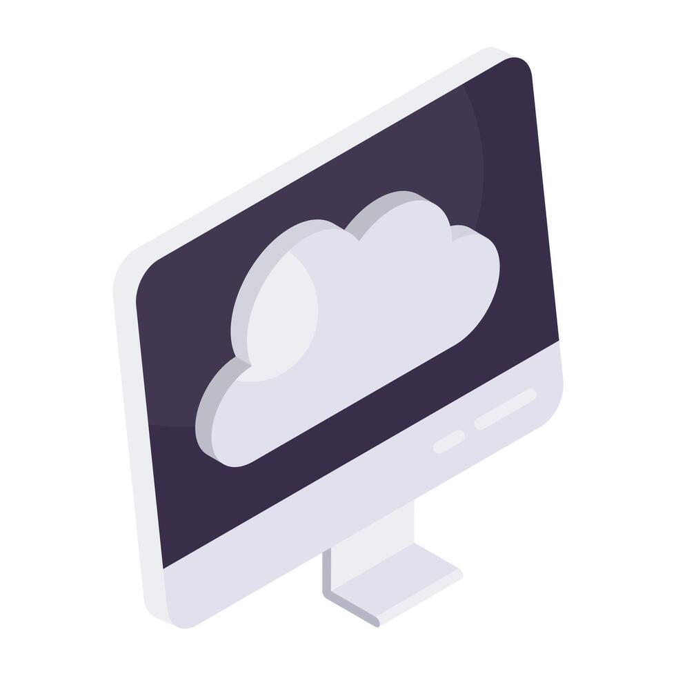 icono de descarga premium de la computadora en la nube vector