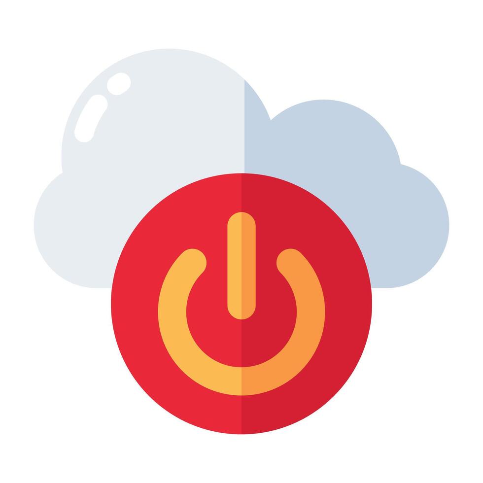 icono de diseño creativo del botón de apagado de la nube vector