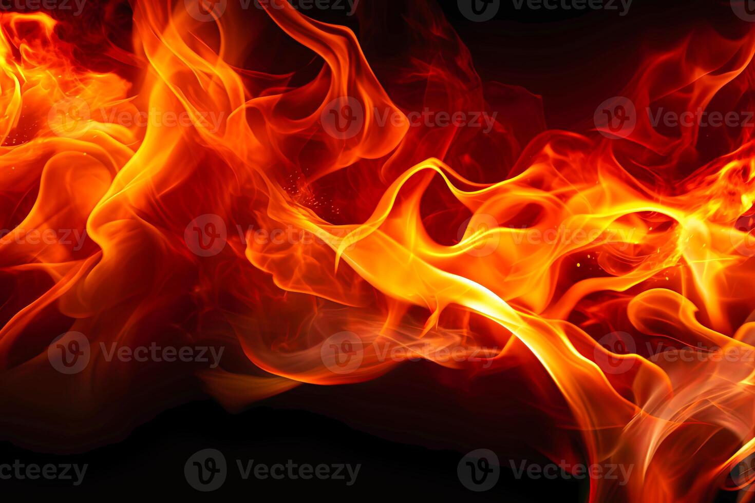 AI generated Fire abstract background with flames and copyspace photo