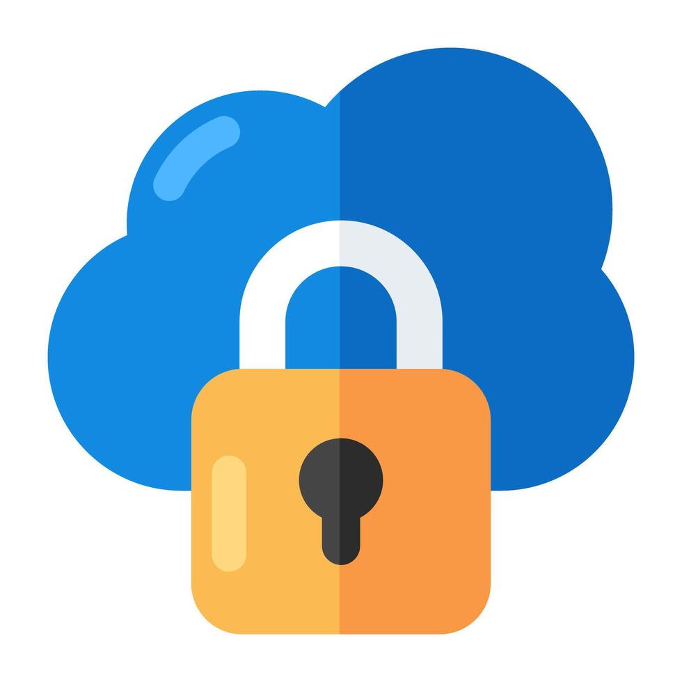 Editable design icon of cloud security vector