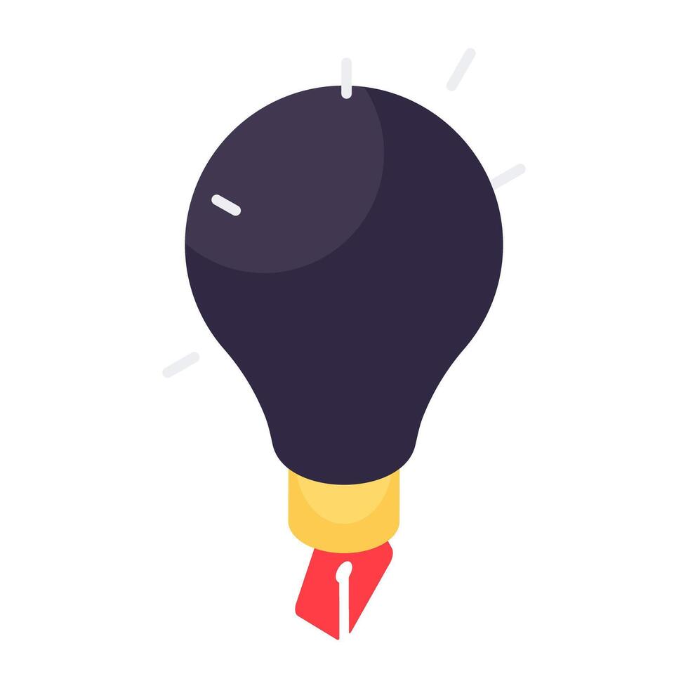 Conceptual isometric design icon of creative writing vector
