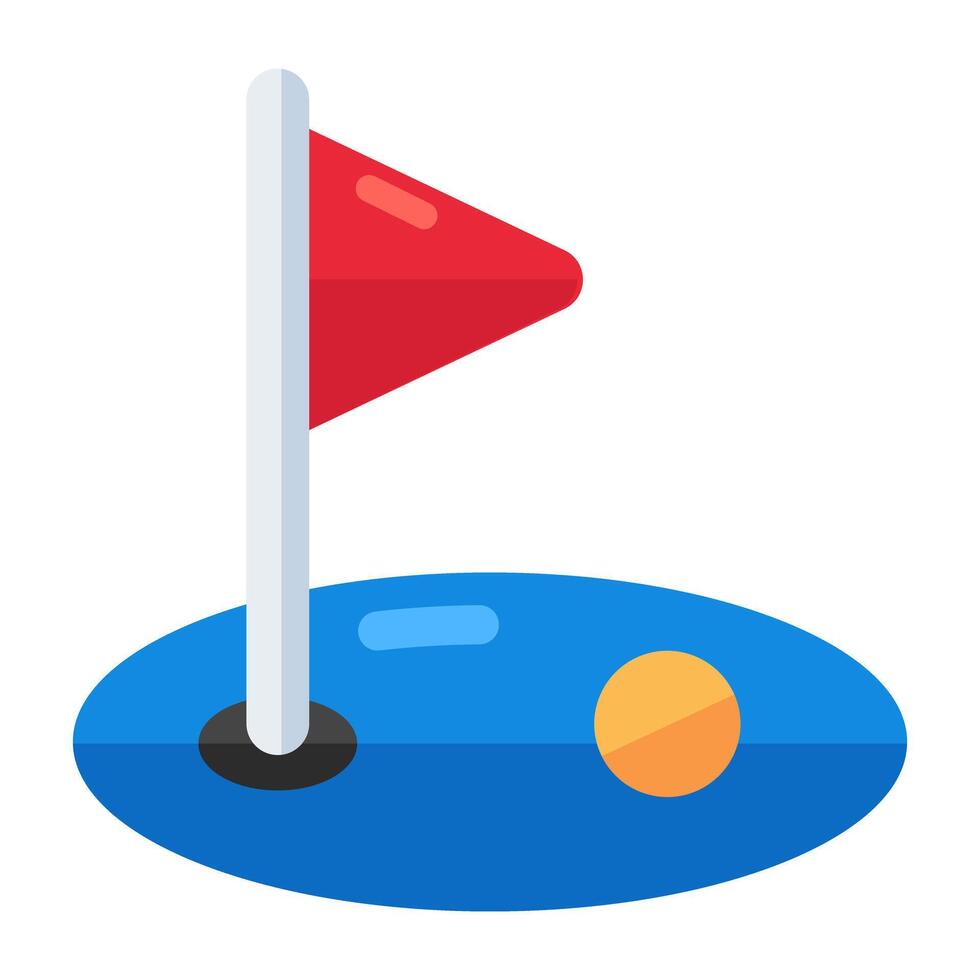 Flag with ball denoting concept of golf course vector