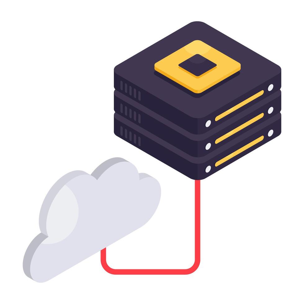 An icon design of cloud server vector