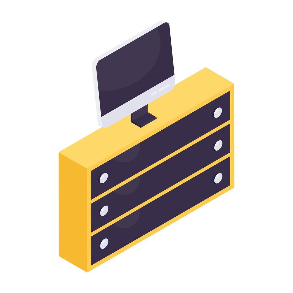 An icon design of nightstand vector