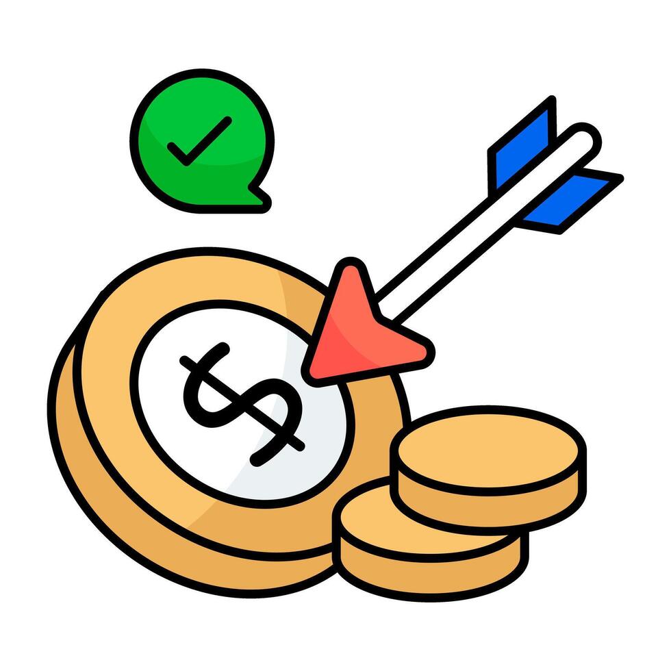 Trendy design icon of money target vector