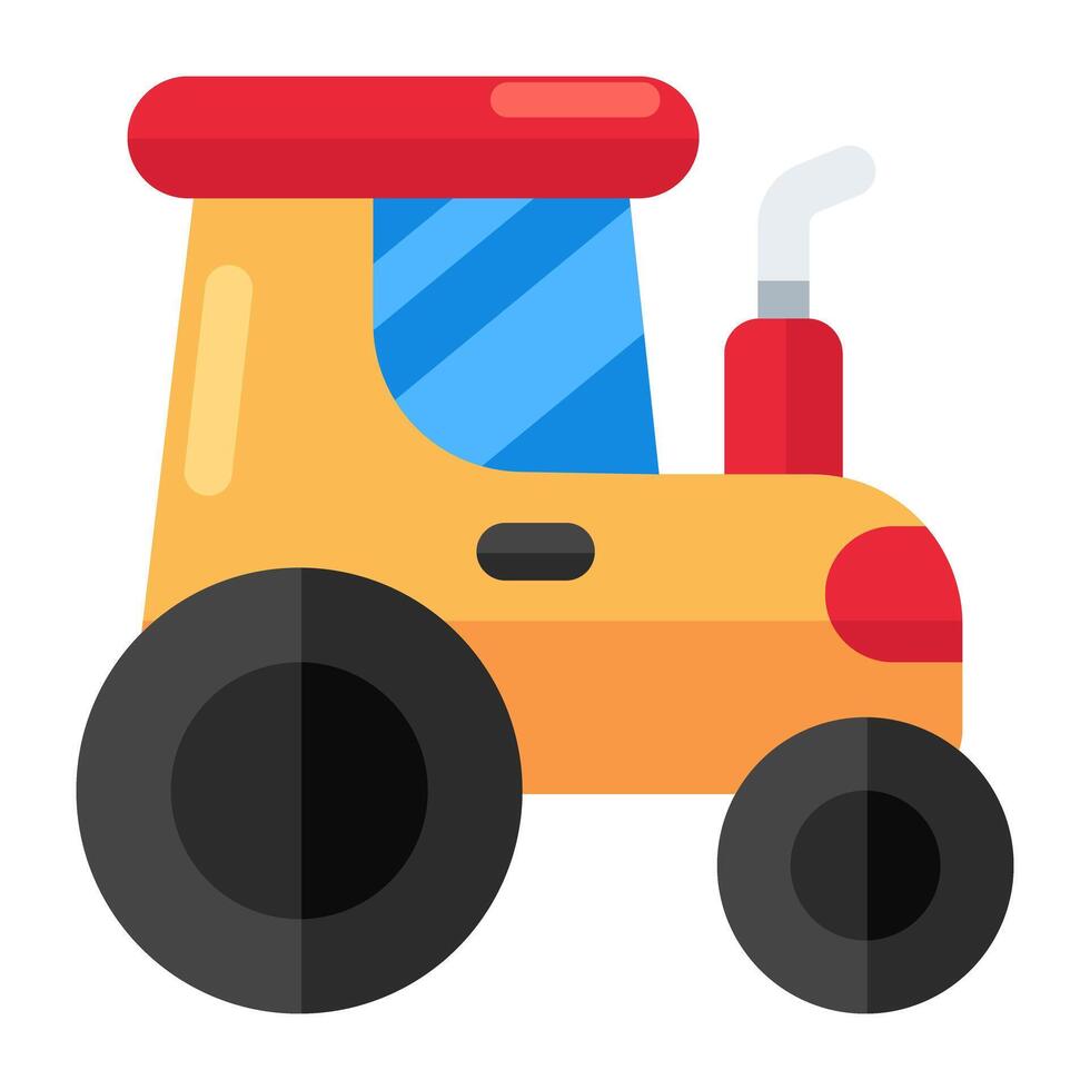 A flat icon design of tractor vector