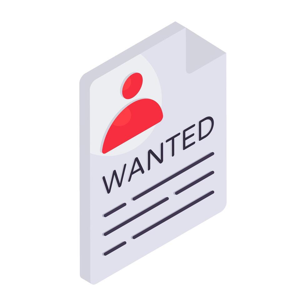Trendy vector design of wanted poster