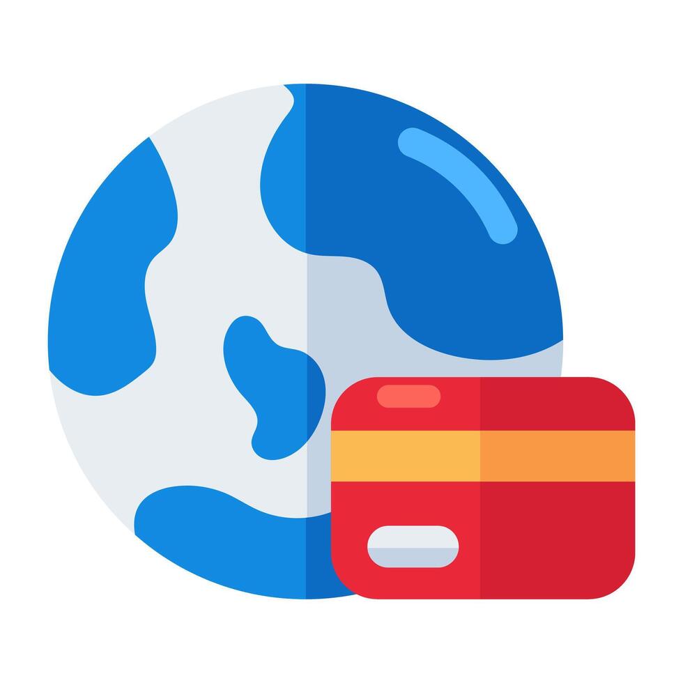 A colored design icon of global payment vector