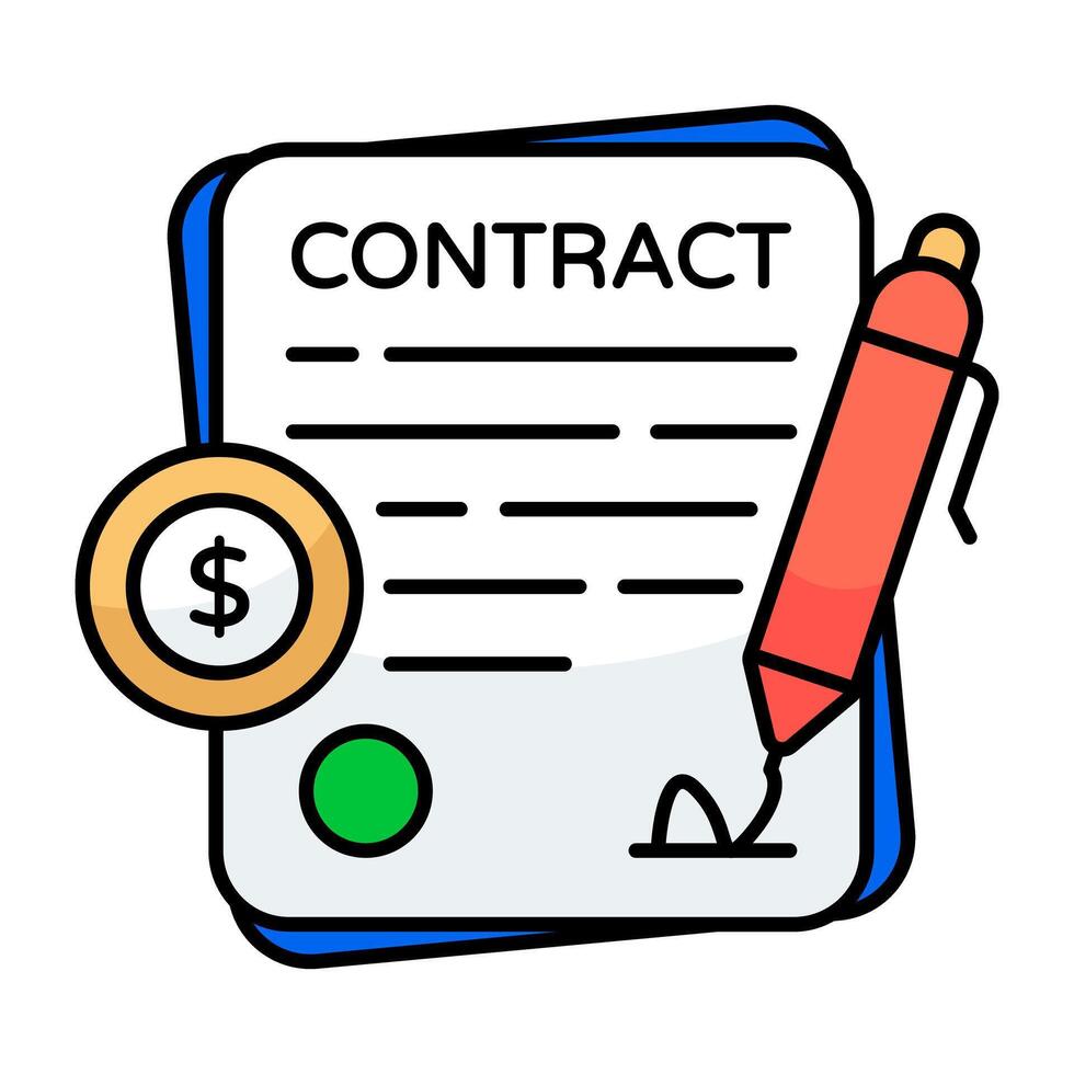 An icon design of contract paper vector