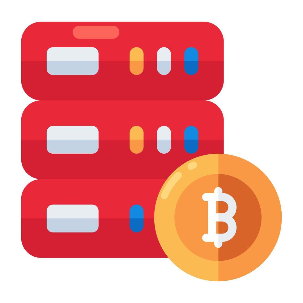 Creative design icon of bitcoin server vector