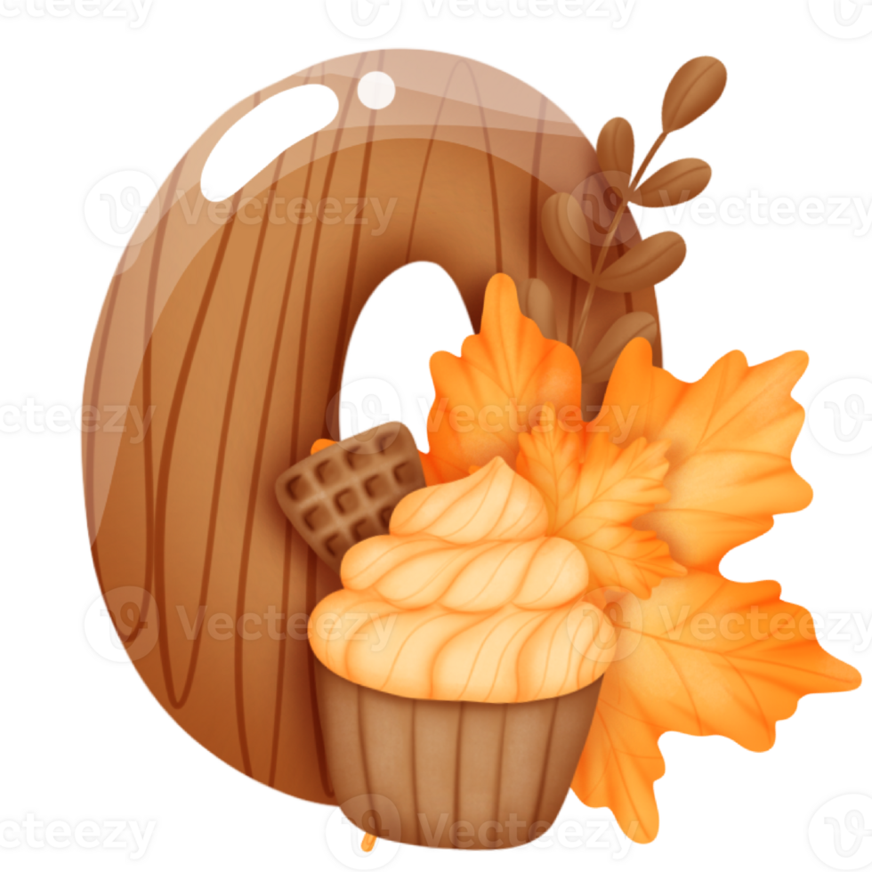 autumn alphabet 0 png