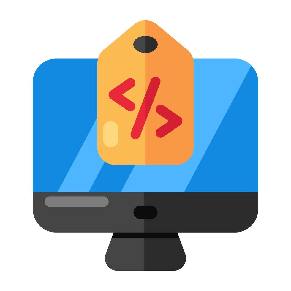 prima descargar icono de codificación etiqueta vector