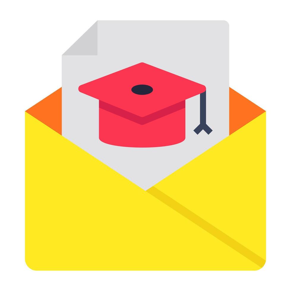 icono de diseño editable del correo educativo vector