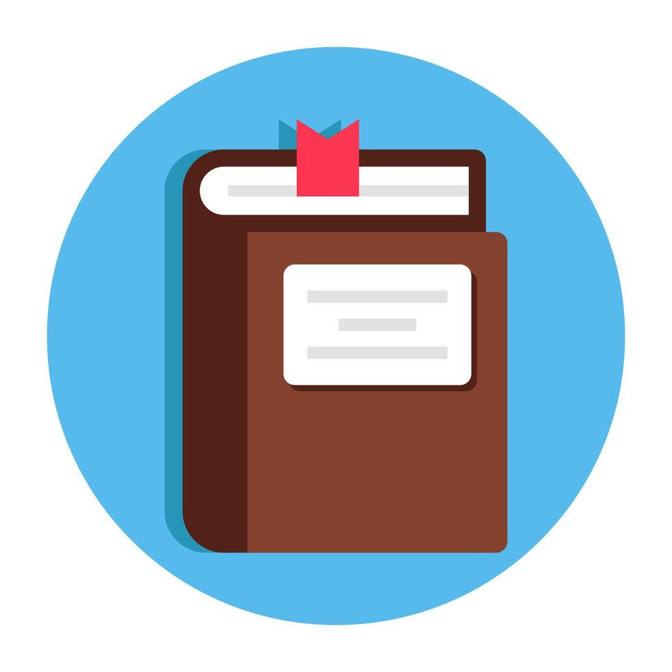 A flat design icon of close book vector