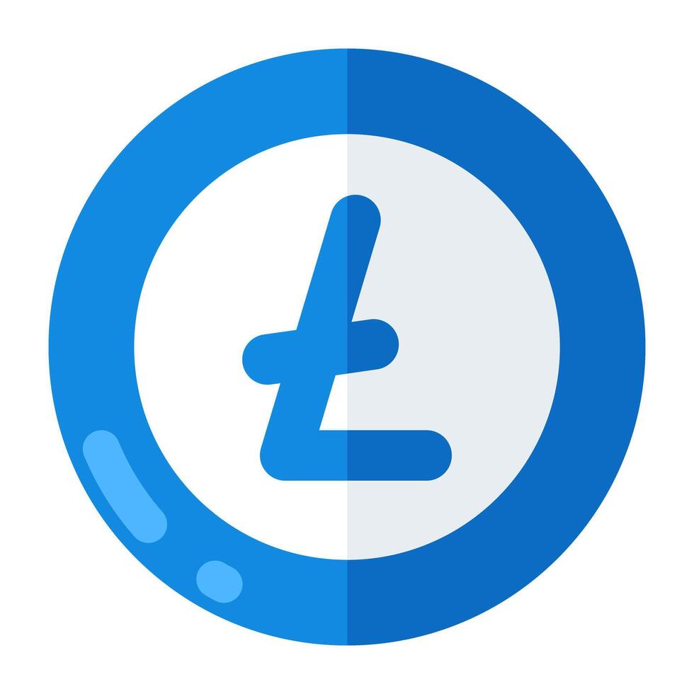 Editable design icon of litecoin vector