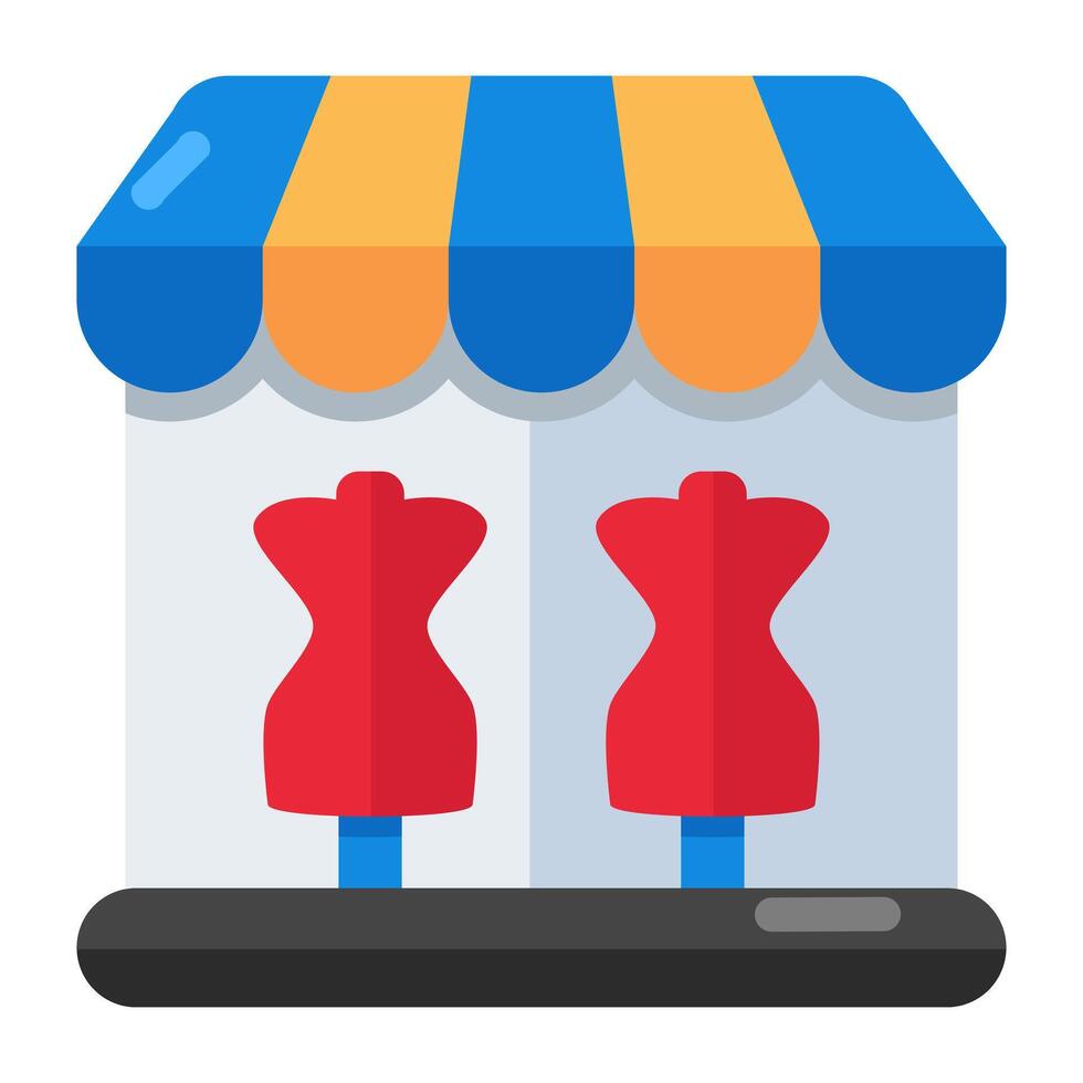 A flat design icon of shop architecture vector