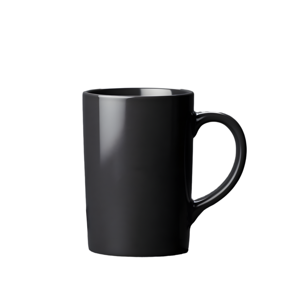 AI generated Black coffee cup, coffee mug, mockup, isolated png