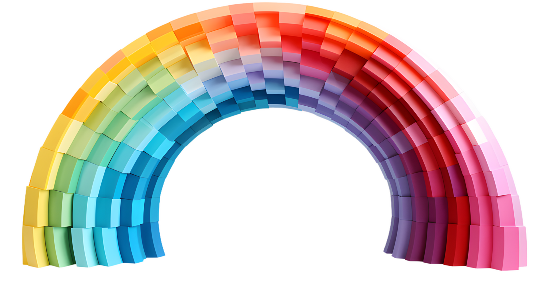 AI generated 3d rainbow origami arc on transparent background png