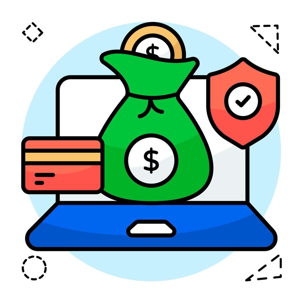 Secure payment icon in trendy vector design