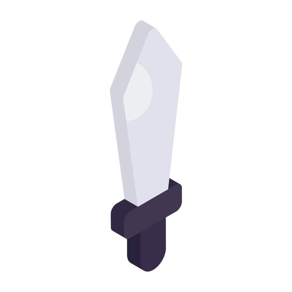 Modern design icon of knife, isometric vector