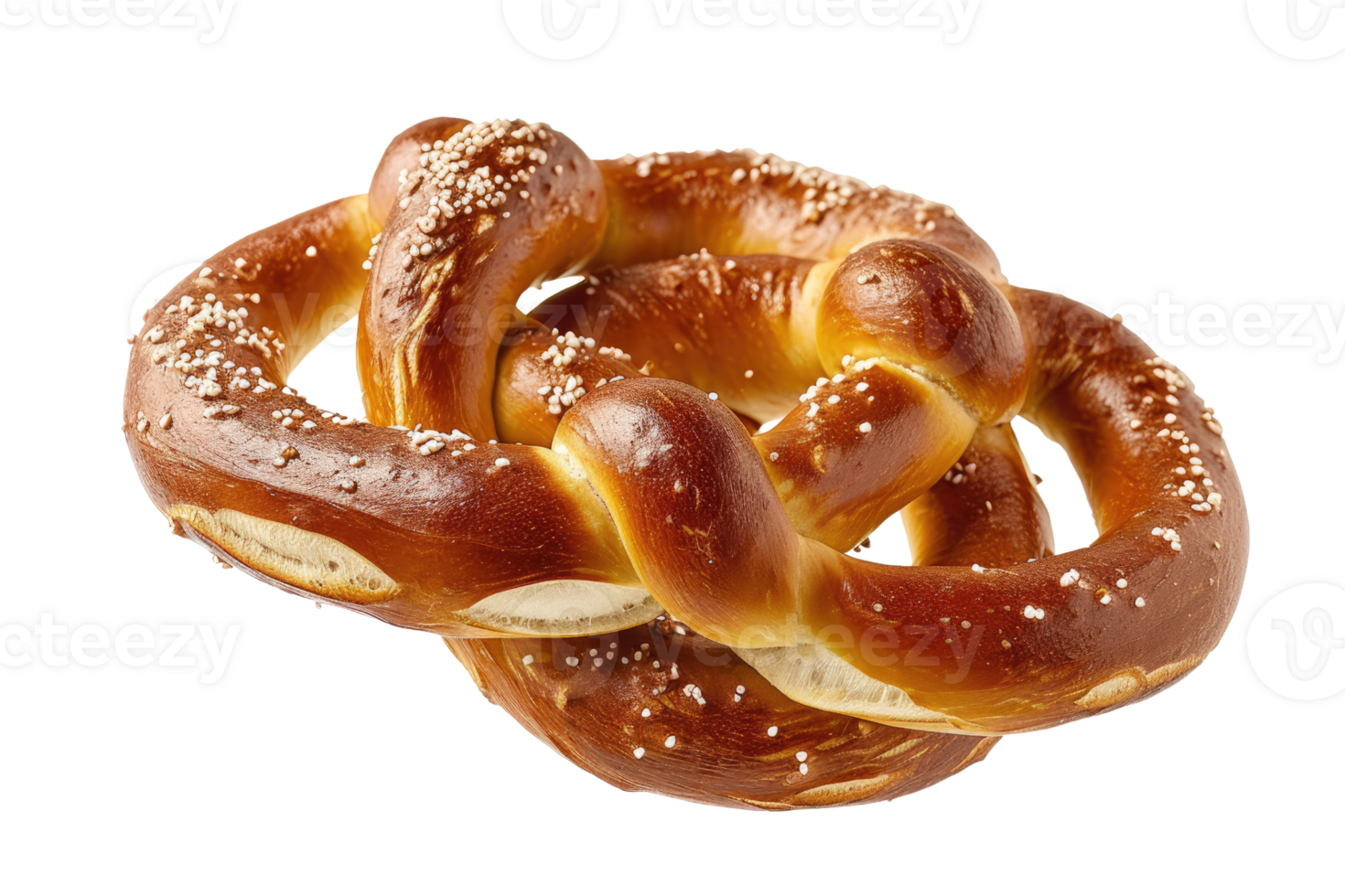 AI generated Delicious Pretzel with a Salted Crust and a Distinctive Isolated on Transparent Background png