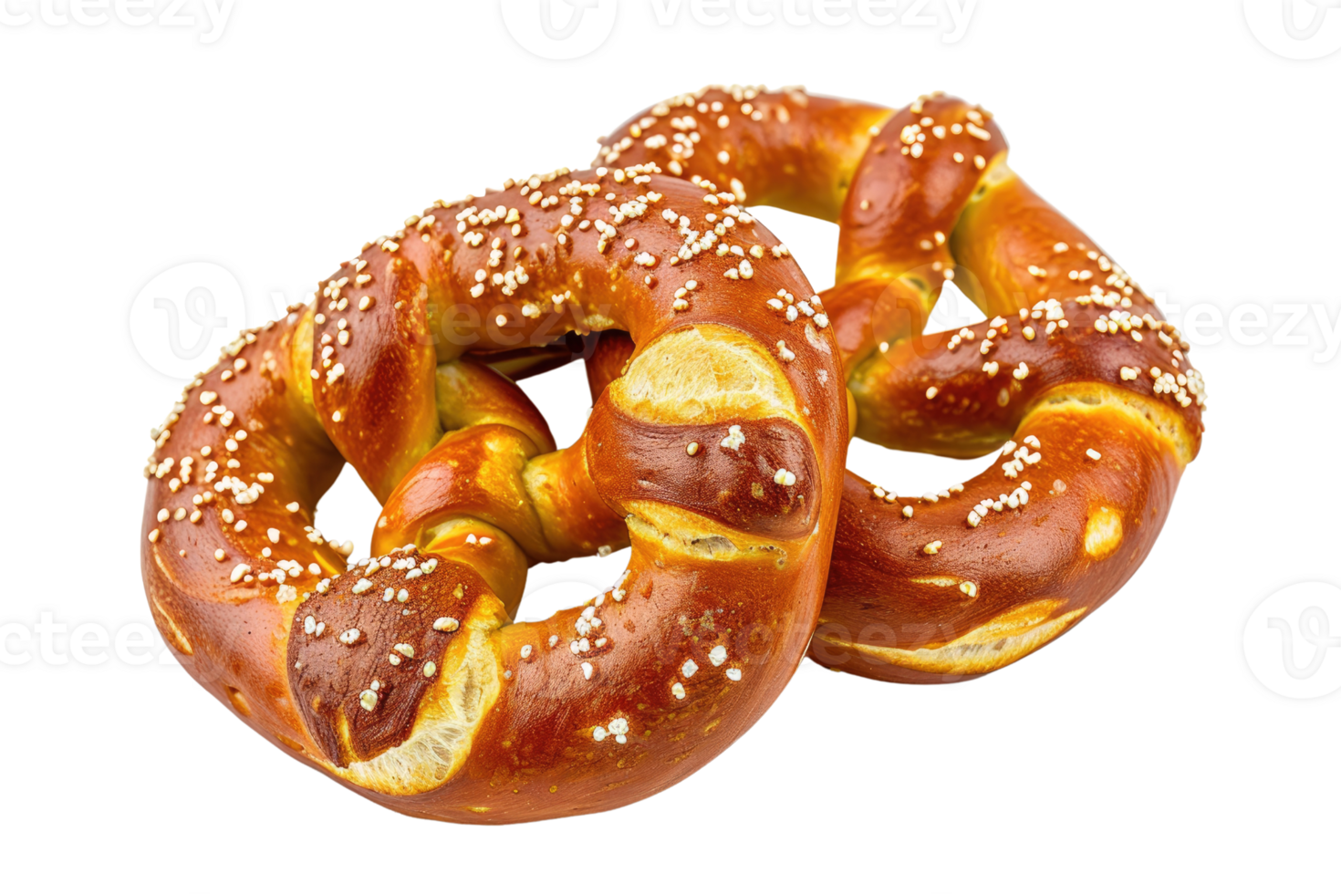 AI generated Delicious Pretzel with a Salted Crust and a Distinctive Isolated on Transparent Background png