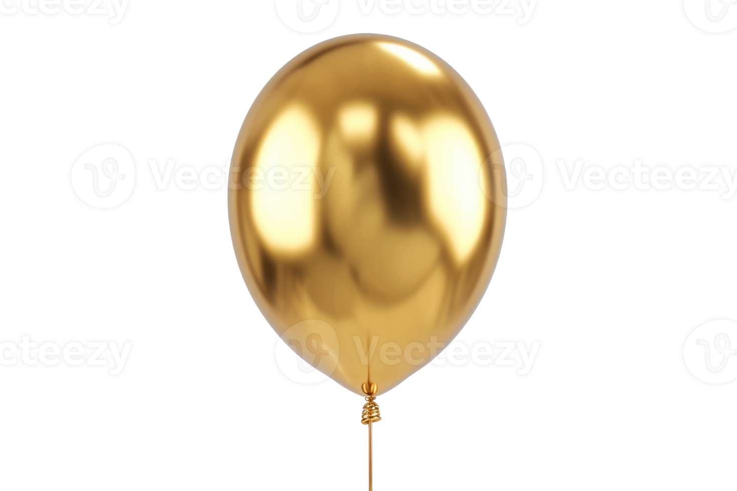 AI generated golden party balloons isolated on transparent background png
