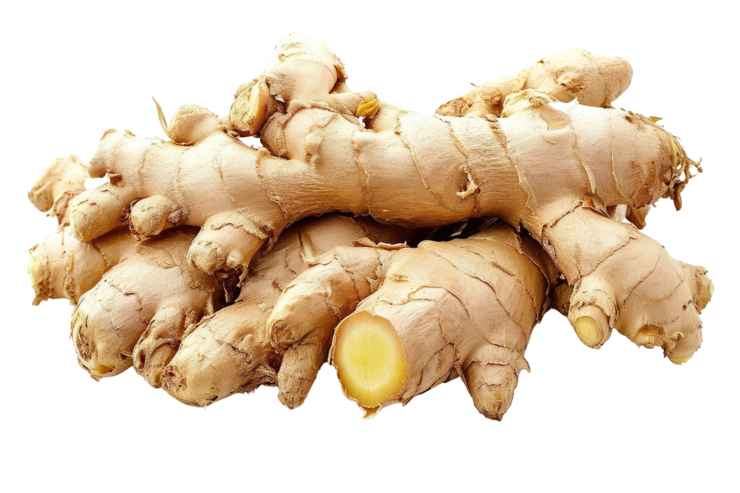 AI generated Fresh ginger root isolated on transparent background png