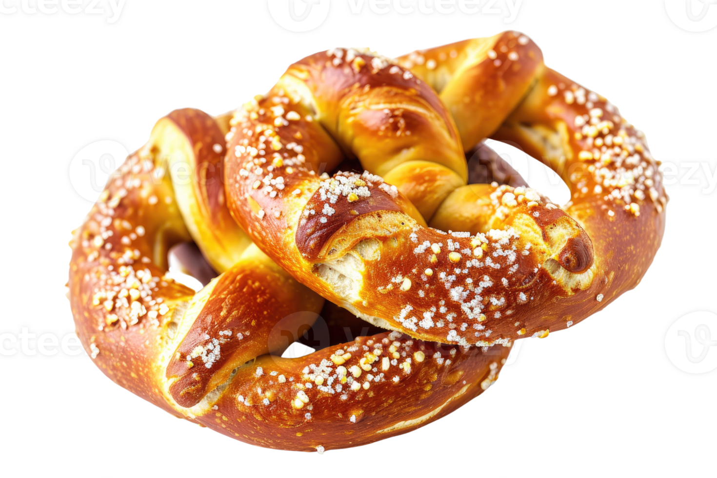 AI generated Delicious Pretzel with a Salted Crust and a Distinctive Isolated on Transparent Background png