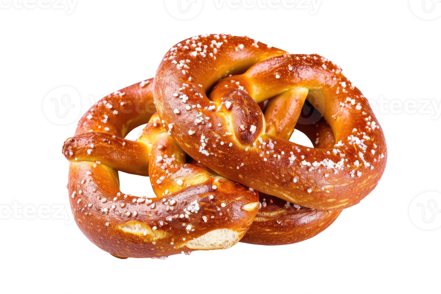 ai gerado delicioso pretzel com uma salgado crosta e uma distintivo isolado em transparente fundo png