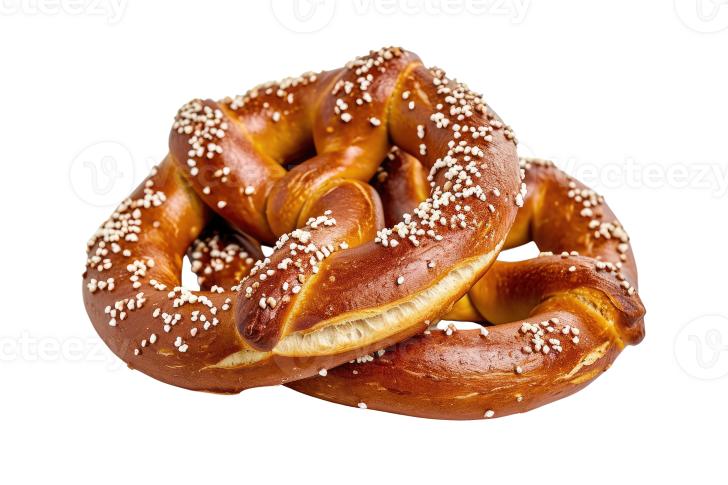 AI generated Delicious Pretzel with a Salted Crust and a Distinctive Isolated on Transparent Background png