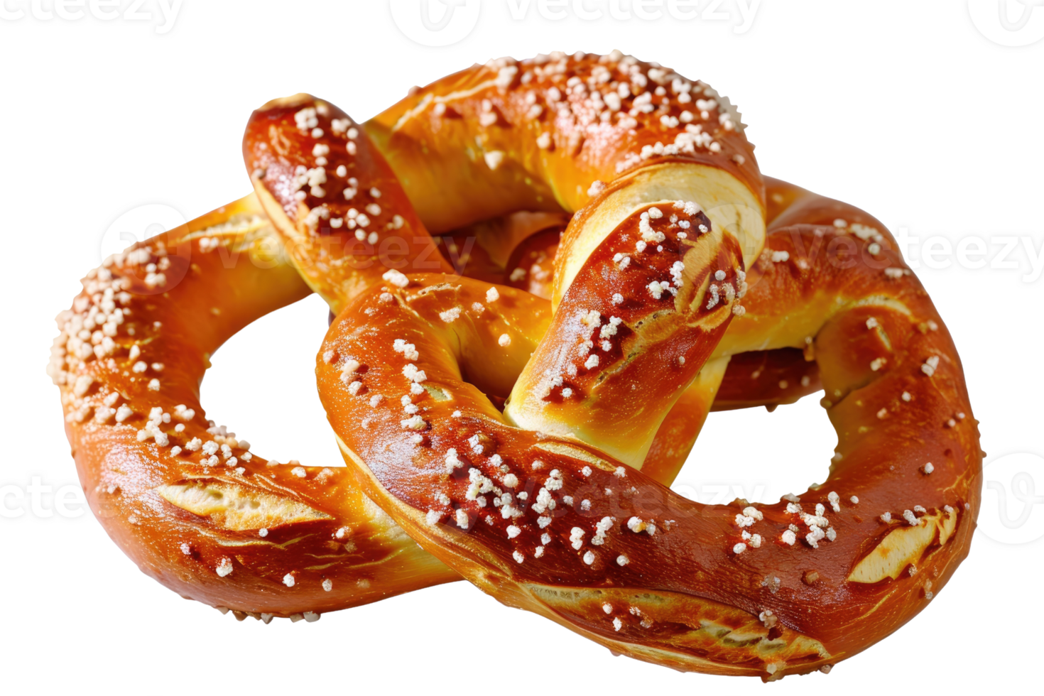 AI generated Delicious Pretzel with a Salted Crust and a Distinctive Isolated on Transparent Background png