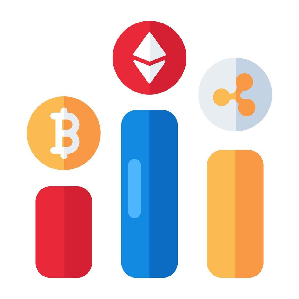 A creative design icon of cryptocurrency chart vector