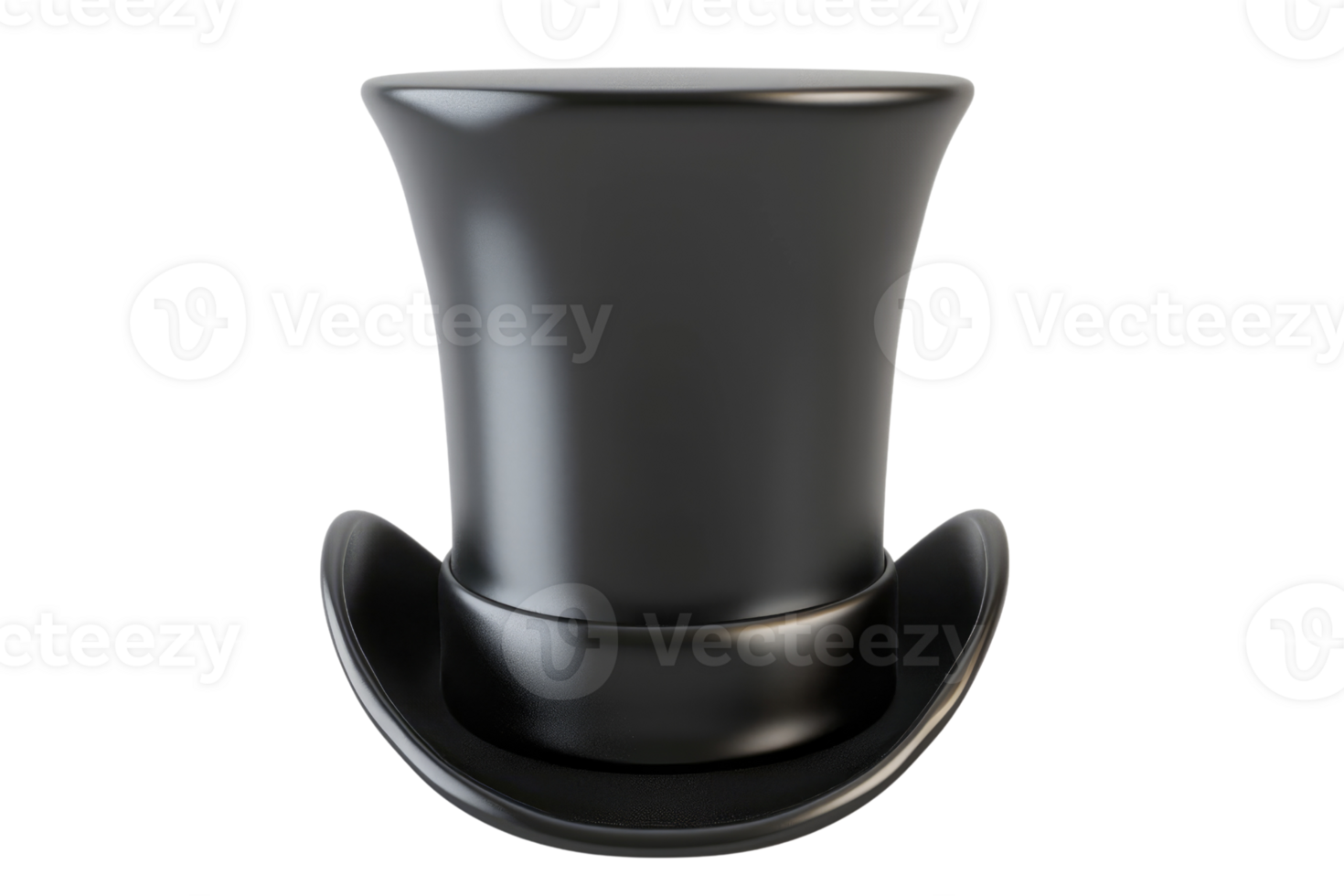 AI generated Cylinder black top hat isolated on transparent background png
