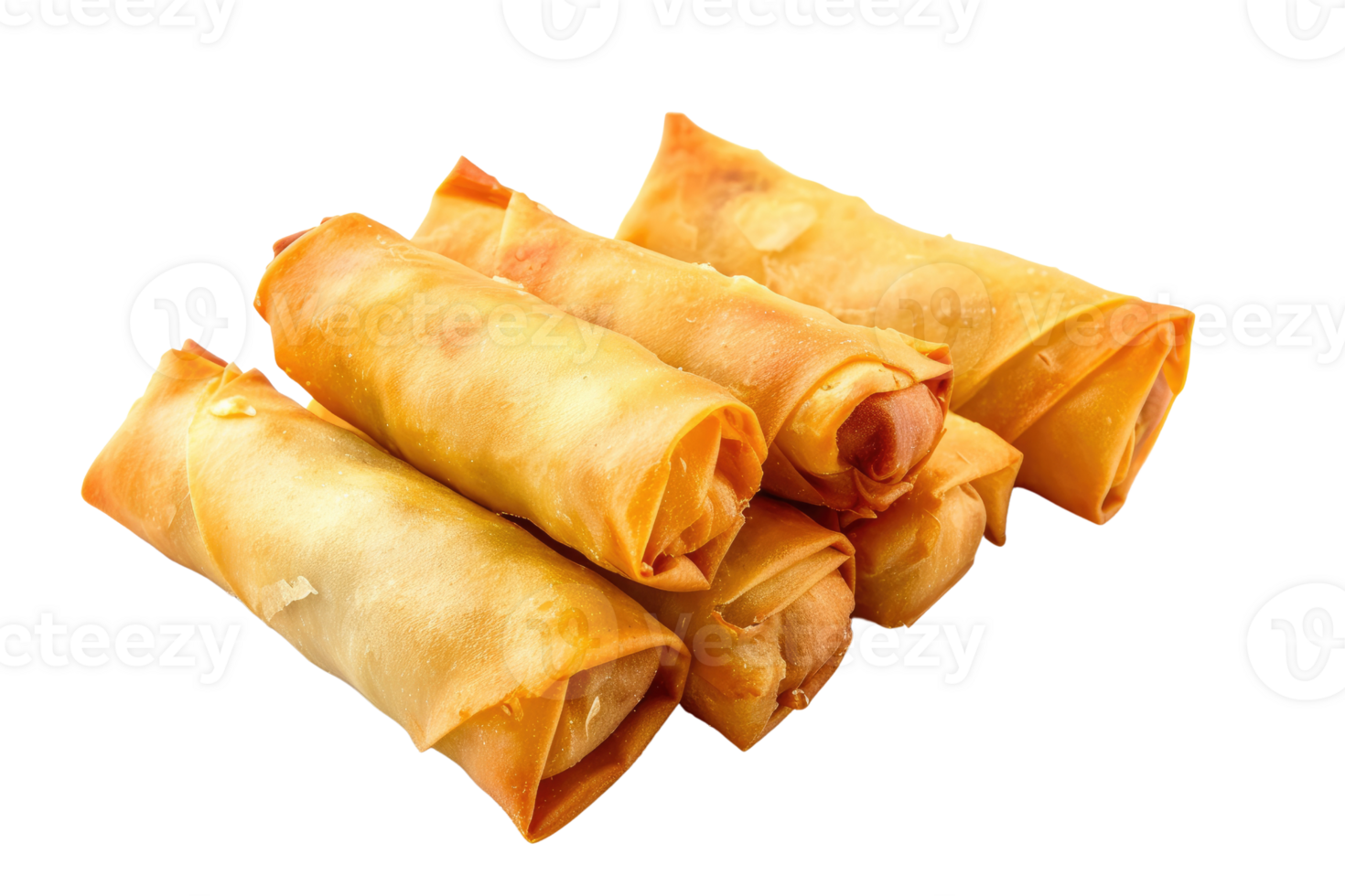 AI generated Chinese Traditional Spring Rolls on Transparent Background png