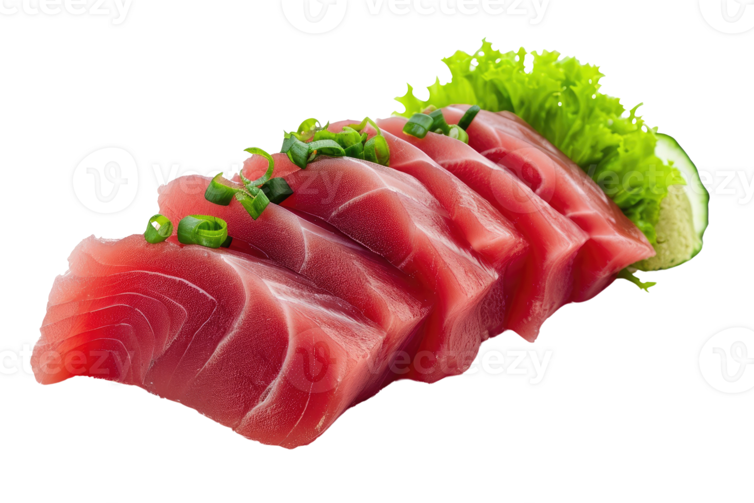 AI generated Tuna sashimi isolated on transparent background. Raw tuna fish png