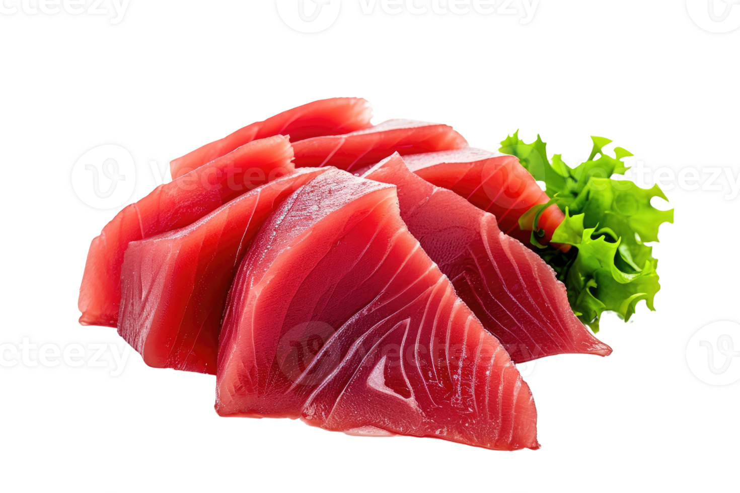 ai genererad tonfisk sashimi isolerat på transparent bakgrund. rå tonfisk fisk png