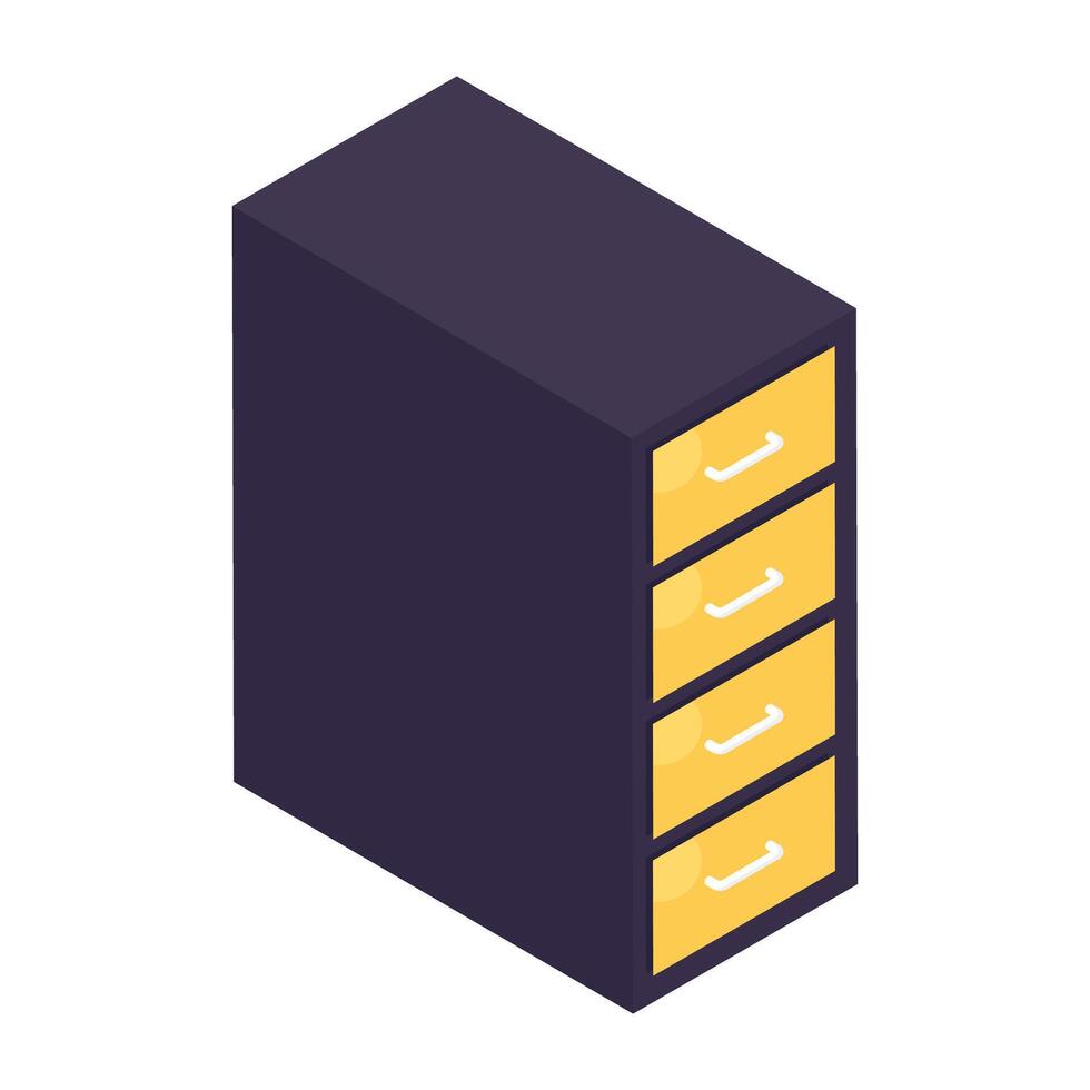 An icon design of nightstand vector